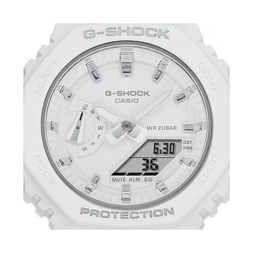 CASIO G-SHOCK White Women Watch #GMA-S2100-7AER close up 