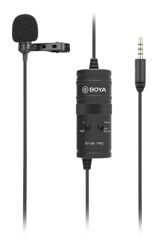 BOYA BY-M1 Pro universal lavalier microphone-compatible with PC smartphones camera audio recorders clip-on mic foam windscreen
