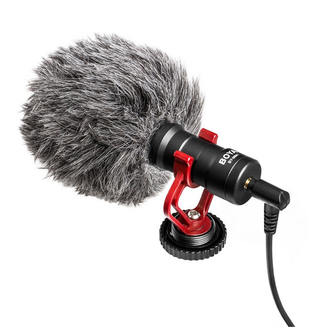 GadgetiCloud BOYA BY-MM1 Cardioid Microphone on-camera microphone compact application mobile phone smartphones with stand and furry windshield 