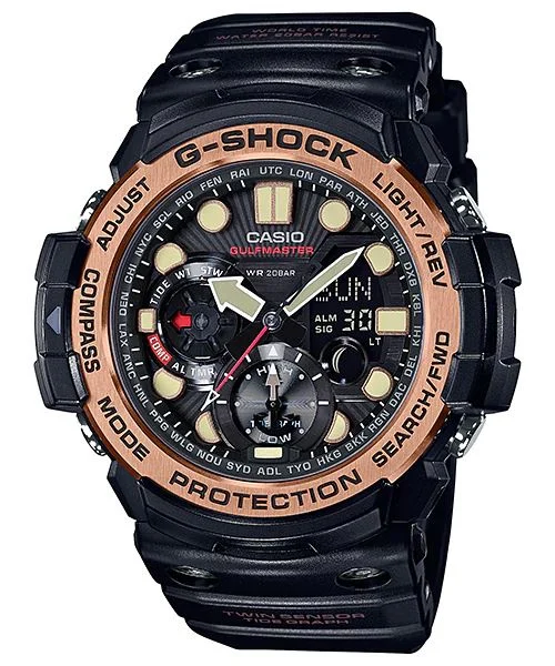 CASIO G-SHOCK GULFMASTER Black / Rose Gold Men's Watch #GN-1000RG-1ADR