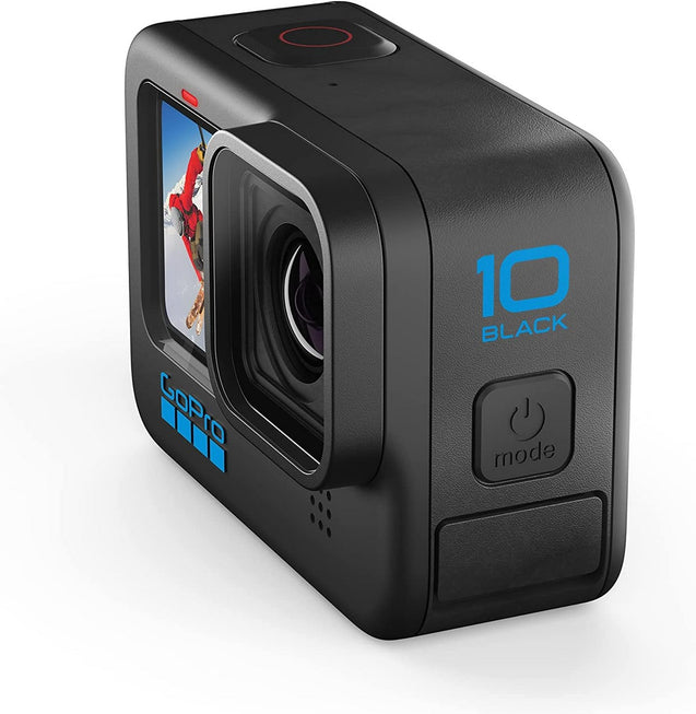 GoPro HERO10 Black - Waterproof Action Camera with Front LCD and Touch Rear Screens｜5.3K 60 Ultra HD Video｜23MP Photos｜1080p Live Streaming - left