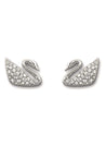 SWAROVSKI Swan Rhodium Plated & Clear Crystal Earrings #1116357
