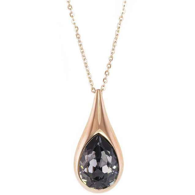 SWAROVSKI Drop Rose Gold & Black Crystal Pendant #5158849