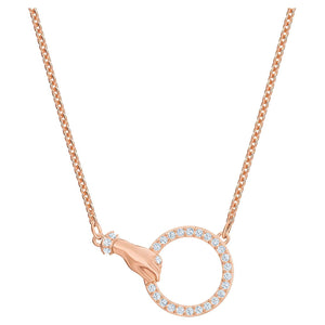 SWAROVSKI Symbolic Hand Necklace - White & Rose Gold #5489573