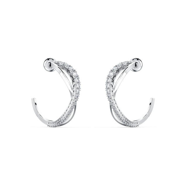 SWAROVSKI Twist Hoop Earrings - White #5563908