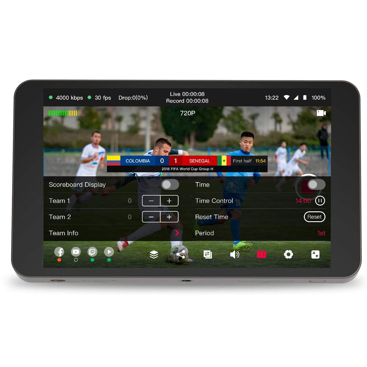 YoloLiv YoloBox Portable Live Stream Studio - Streams to YouTube, Facebook, Twitch scoreboard for sports games- GadgetiCloud